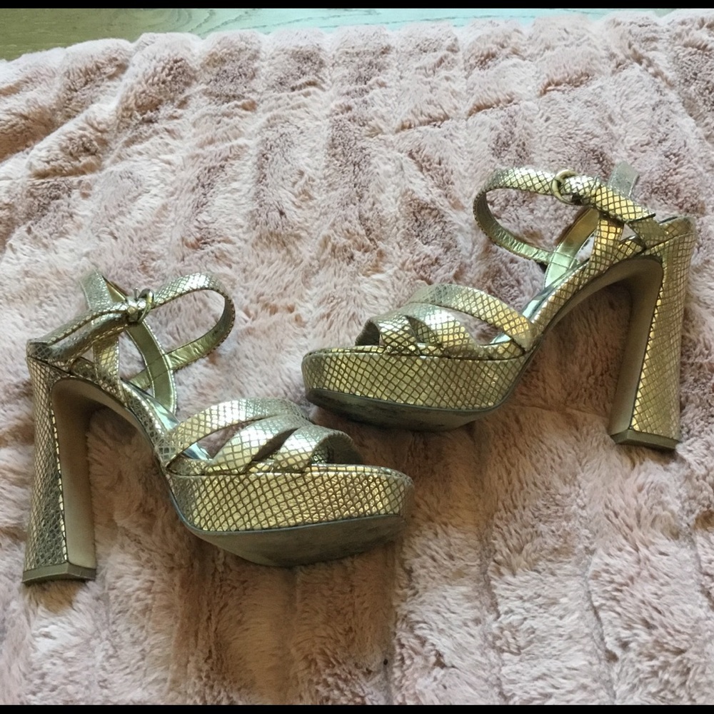 Sam Edelman Gold Platforms Sz 8